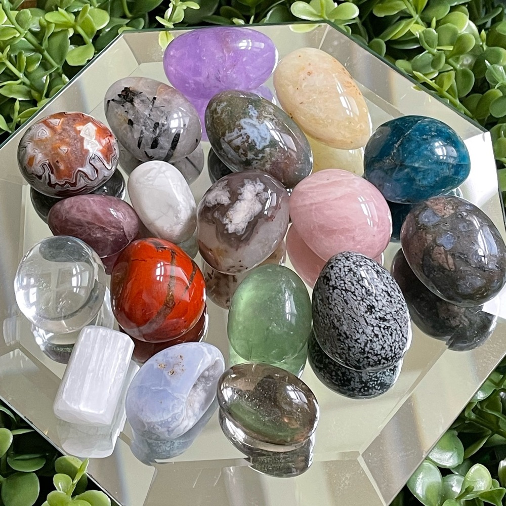 18 piece crystal tumbles set | crystal collection | crystal set | metaphysical